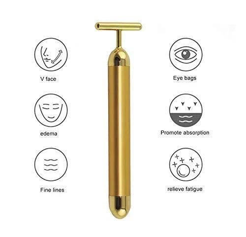 24K Gold Energy Beauty Bar Electric Facial Massage Roller